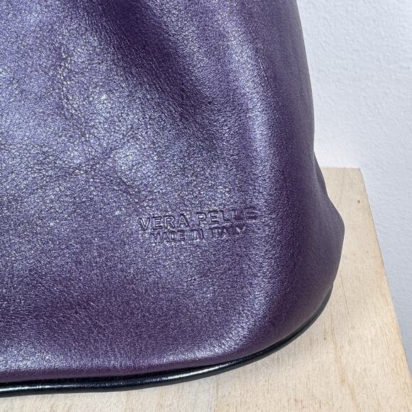 Vera Pelle Backpack Purse Aniuk Leather Purple Convertible Lagenlook Artsy Italy